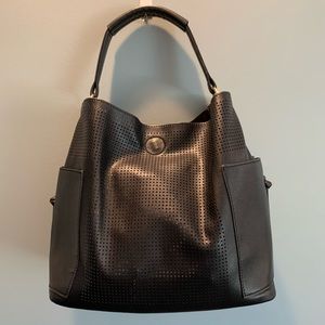 Black Vegan Leather Boho Handbag
